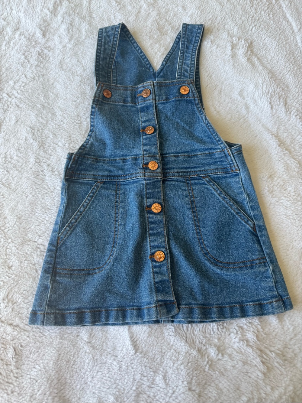 BCBGirls Blue Denim Button-Front Overall Dress